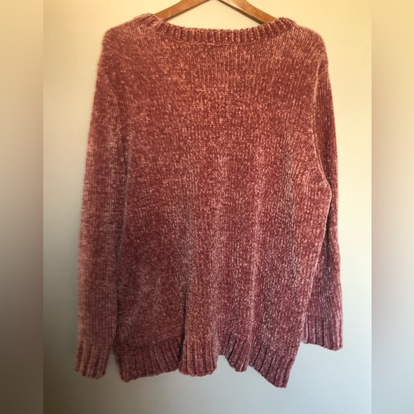 Women’s Orvis Chenille Sweater XXL – Soft Dark Blush Pink Cozy Knit - Picture 7 of 8